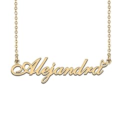 HUAN XUN 18K Gold Plated Name Necklace Alejandra