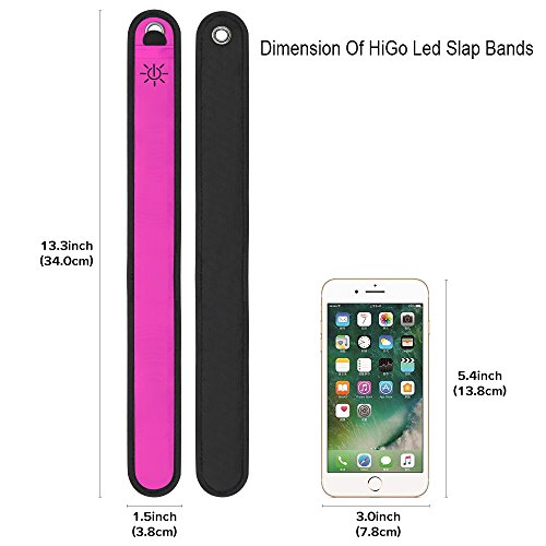 Higo LED Armband -Glowing Led Slap Bracelet, Christmas Gift Light Up Wristbands for Running, Jogging, Cycling (Pink) - Thumbnail 5