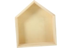 WEKADRIN Wooden Pentagonal Wall Shelf Small House-Shaped Floating Decor for Office and Living Space-Saving