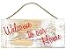 White Wash Rustic Plank Sign with Jute Hanger - approximately 12 inches x 5 inches x 0.39 inches