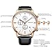 SONGDU Date Rose Gold Chronograph Mens Watches Online Stopwatch Luminous Hands Black Leather Strap