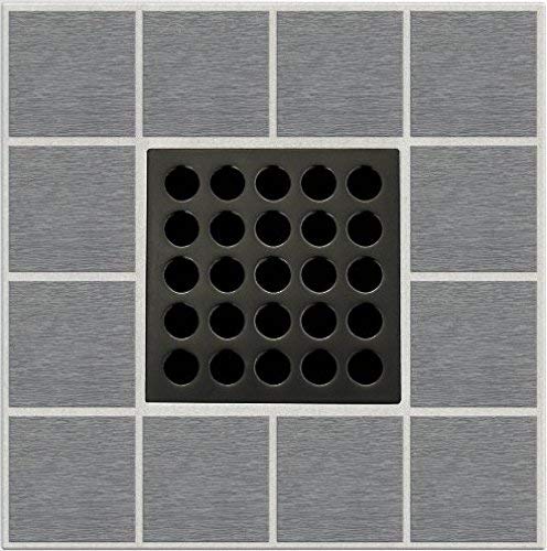 Ebbe E4407 Square Shower Drain Grate, Oil Rubbed Bronze - Thumbnail 2
