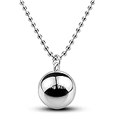 Dankadi 925 Sterling Silver Harmony Ball Necklace Brilliant Chime Bola 20MM Pendant Choker 18" 20" 22" 24" 26" Beads & O-Chain Women Jewelry Gifts For Pet Cats & Dogs (Bead chain, 28 inch)