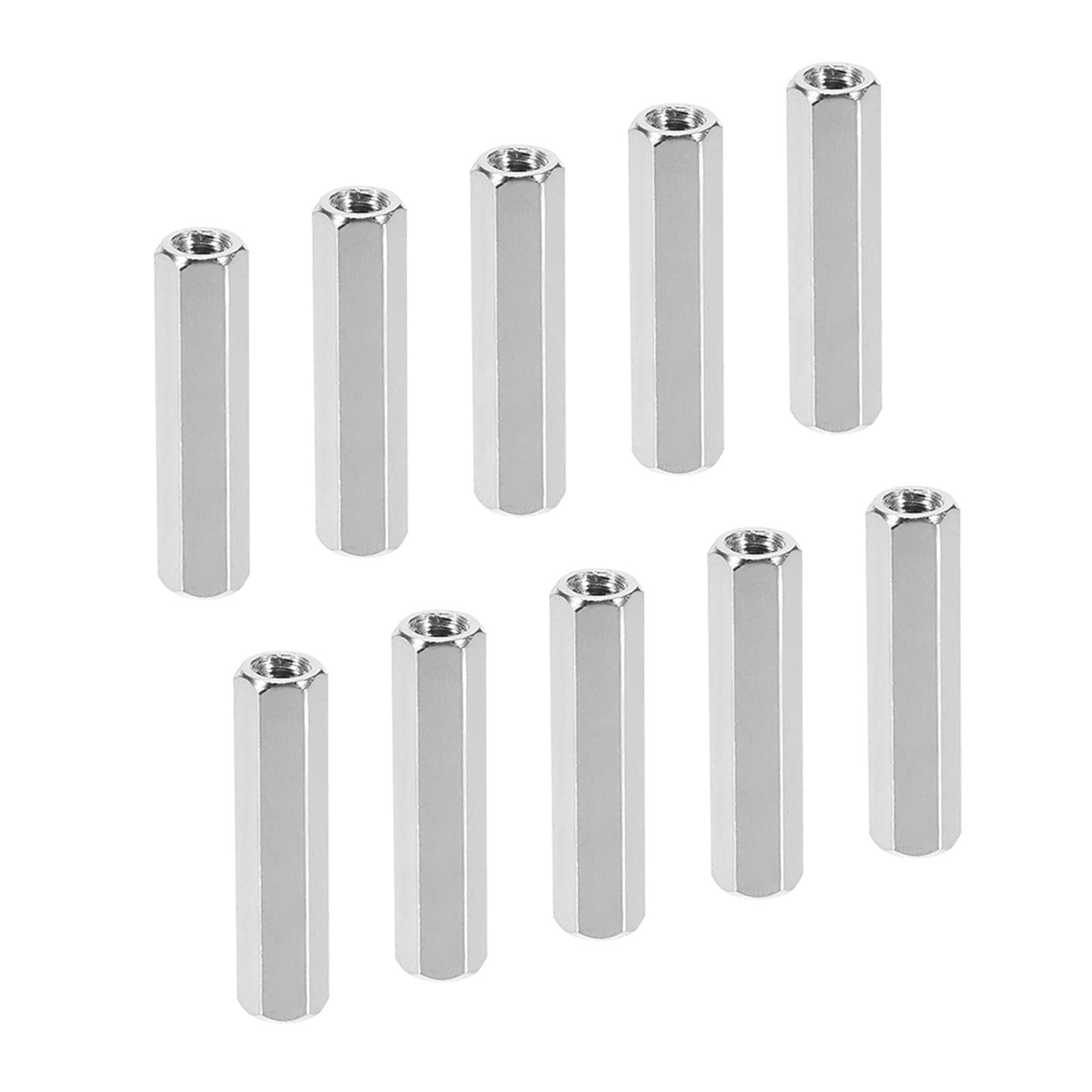 YOKIVE 10 Pcs M4 Spacers, Brass Hex PCB Standoffs Nuts, Keep Height Consistent, Great for Motherboard, Circuit Board, Electronics (Silver Tone, 25mm)