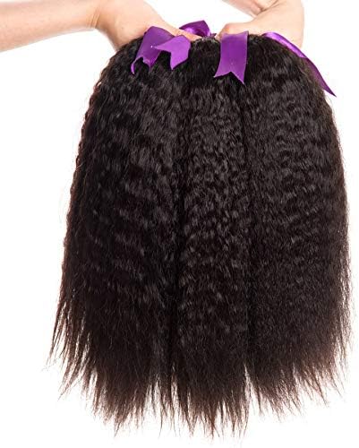 10A Brazilian Kinky Straight Hair Bundles 4 Bundles 400grams 100% Unprocessed Spiral Curl Human Hair Weave Extensions Natural Color By Alipop (12 14 16 18, Natural)