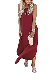 ANRABESS Women Summer Tank Dresses Crew Neck