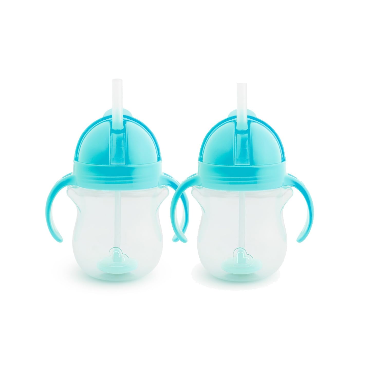 Munchkin Click Lock Tip & Sip Set | Baby Toddler Sippy Cups with Straw | BPA Free | Leakproof Cup | Dishwasher Safe | Weighted Straw | Baby Bottles -7oz/207ml | 2 Pack | Blue