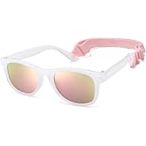 AZorb Polarized Baby Sunglasses with Strap, UV400 Protection, 0-24 Months | Soft TPEE Flexible Frame, Adjustable Strap, Comfortable Fit for Infant &amp; Toddler Outdoor Adventures