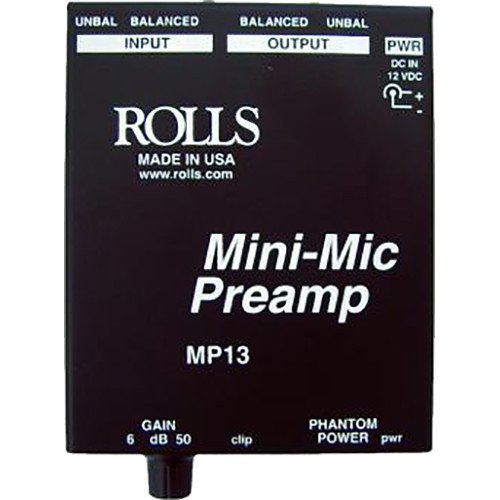 Rolls MP13 Mini Microphone Preamp with SM Series XLR M to XLR F Microphone Cable - 6' - Thumbnail 3