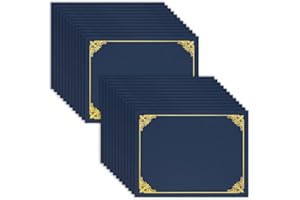 Oyydecor Certificate Holders, 25 Pack Navy Blue Diploma Holders, Certificate Covers with Gold Foil Border for Letter Size 8.5 x 11 Certificate Paper, Cardstock, Award, Documents