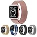 Teslasz 42mm Mesh Replacement Strap Stainless Steel Milanese Loop Strap Magnetic Buckle Wrist Band for Apple iWatch All Models (Rose Gold 42 MM)