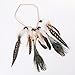 AWAYTR Peacock Feather Hippie Headband Accessories Bohemia Tribal Indian Hippie Headpiece Braided Beads Headwear Festival Hair Decoration (beige-1)