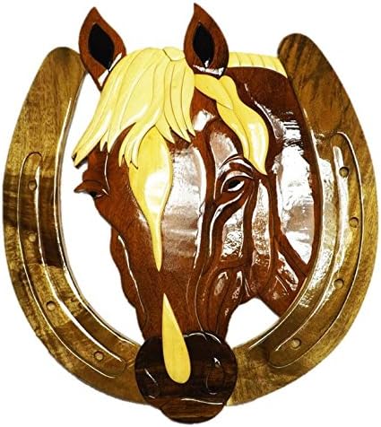 Handmade Art Intarsia Wooden Wall Plaque - Horse(100)