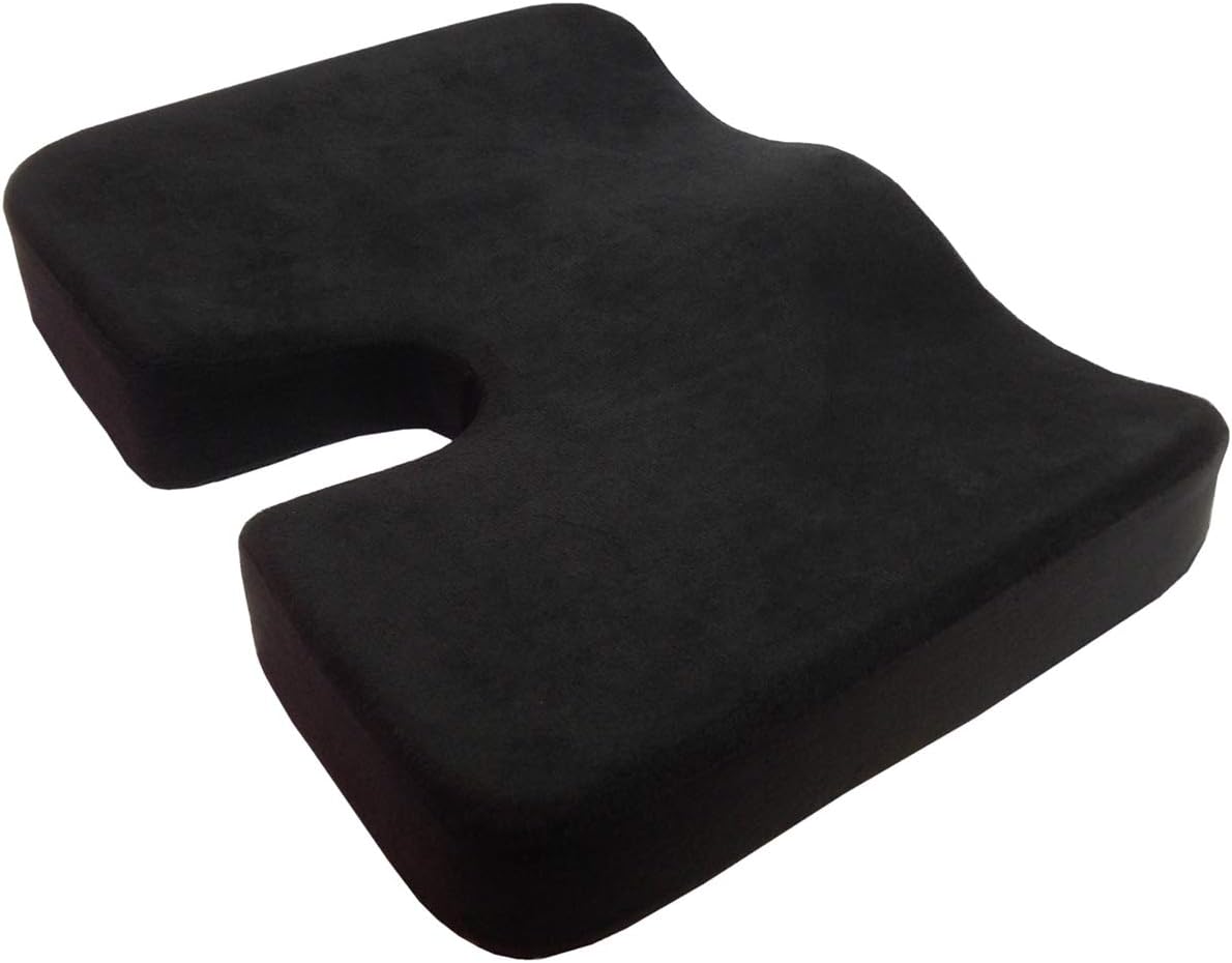 Kieba Coccyx Seat Cushion, Cool Gel Memory Foam Large Orthopedic Tailbone Pillow for Sciatica, Back, and Tailbone Pain (Black): Health & Personal Care