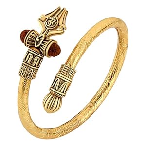 Pure Brass Rudraksha Shiv Trishul Damroo kada.