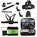 EEEKit Travel Accessory Kit for Activeon CX Action Cam/EKEN H8 Pro/ YI 4K Action Camera, Chest Harness Mount + Head Strap mount + Selfie Stick Pole + Middle Carrying Case