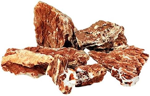 Rusty Brown Aquarium Rock - Rugged with Bright White Quartz, Creates Exotic Atmosphere in your Aquarium (- 100 cm Set: 10 natural rocks, approx. 13 kg)