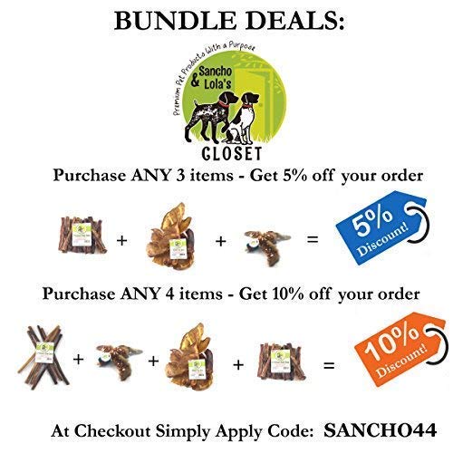 Sancho & Lola's 12-inch (1.5 LBS Deluxe Pack) Thick Bully Sticks for Dogs Made in USA Grain-Free Pizzle Chews (9-11 Count) - Thumbnail 6