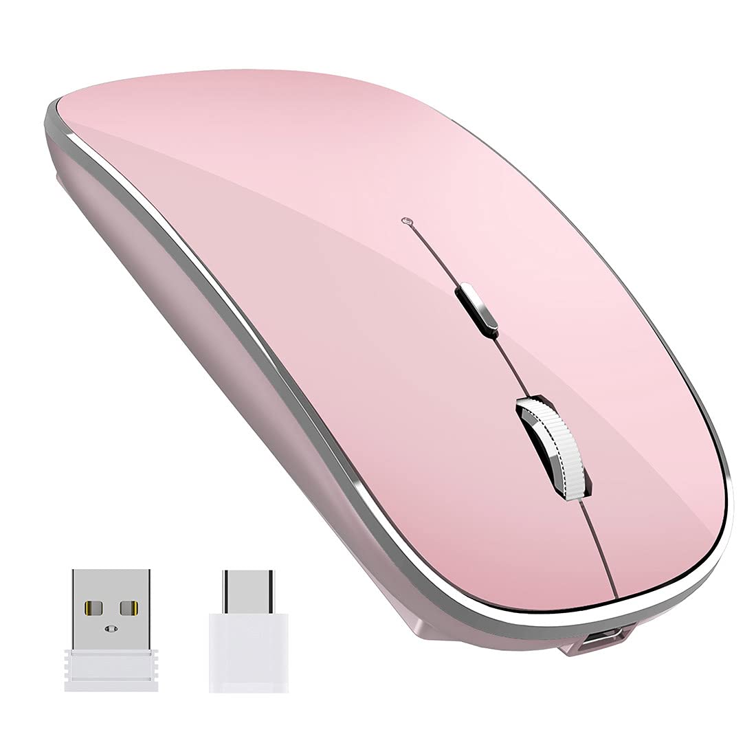 Photo 1 of LOONASA USBC Mouse for MacBook Air, Chargeable Portable Silent Design, Dual Mode with Nano USB and Type C Receiver, Ultra Thin Wireless Mice, for PC Mac Desktop Computer Laptop Tablet Phone