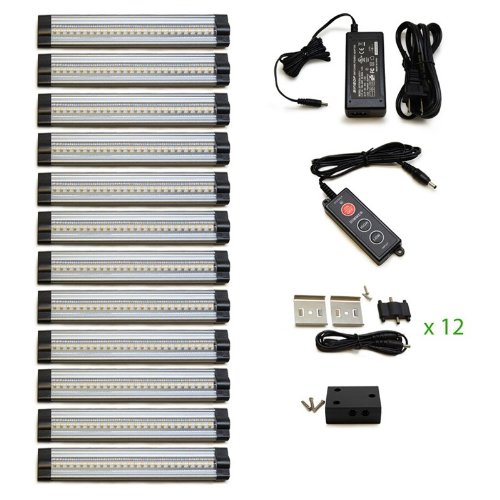 Lightkiwi T1018 6 inch Warm White Modular LED Under Cabinet Lighting – Pro Kit (12 Panels)
