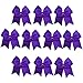 CN Girls Cheer Bow with Ponytail Holder for Cheerleading Girl, 7inch, 10pcs Purple Cheer Bow