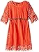 My Michelle Girls' Cold Shoulder Crochet Dress with Belt