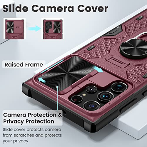 Caka for S22 Ultra Case, Galaxy S22 Ultra Case with Slide Camera Cover