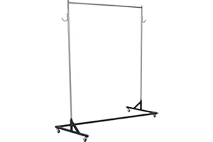 Heavy Duty Z-Base Garment Rack - 600lb Capacity, 71" Extra Long Bar, Rolling Clothes Rack, 360° Locking Wheels - Nesting Base