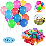 YCZTXSJT Party Balloons Rainbow Set, 100 Pieces 12 Inch Multi-Color Thick Matte Balloons, for Holiday Decorations, Birthday Parties, Wedding Decoration Balloons（Random Color）