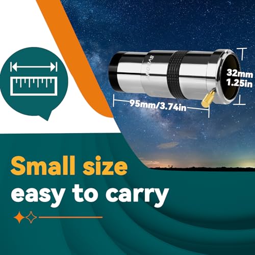 Svbony SV137 Barlow Lens 3x1.25-Inch Metal FMC Barlow for Eyepiece Telescope (3X)