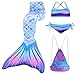 Play Tailor Girls Swimmable Mermaid Tails with Bikini and Backpack 4PCS Set Size 10