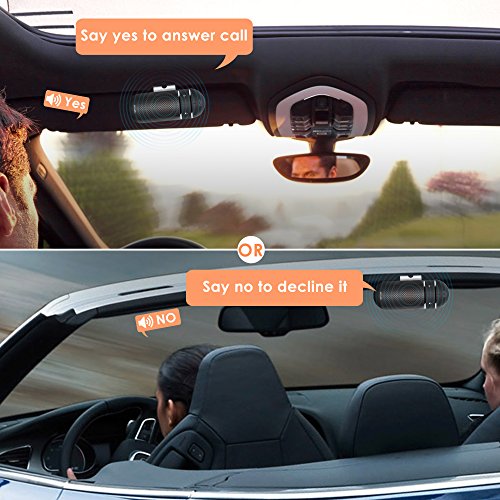 Bluetooth Car Speakerphone, SOAIY S-31 Wireless Bluetooth Car Kit with Auto Power Off Function, Voice Command Hands Free Phone Kit Supports GPS, Two Phone Connected for iPhone, Ipad, Samsung Galaxy,