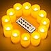 Kohree Flameless Candles LED Battery Candles with Timer Remote Control LED Pillar Votive Unscented Ivory Remote Candles Amber Yellow Flame Pack of 12