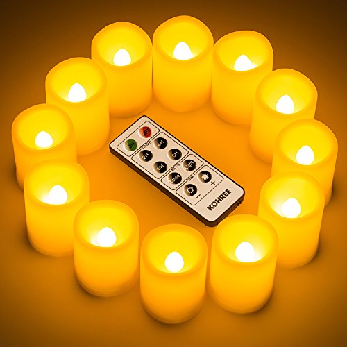 Kohree Flameless Candles LED Battery Candles with Timer Remote Control