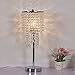 Surpars House Raindrop Silver Crystal Table Lamp for Bedroom,Living Room,Girls Room or as Wedding Gift