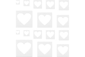 16pcs Large Heart Stencils, Different Sizes Heart Template for Painting Plastic Reusable Heart Shaped Stencil Template for Fa
