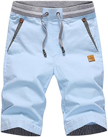SOIXANTE Men's Casual Shorts Classic Drawstring Elasticated Waist Summer Beach Shorts  2X Big 1# Blue 2