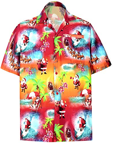 HAPPY BAY Men's 3D HD Ugly Funny Pool Beach Camp Short Sleeve Hawaiian Shirt