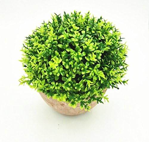 SMKF Small Artificial Potted Plant Ball Topiary Plant for Home Decor (5.2inch)