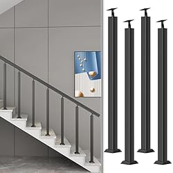 SDFVSDF 4-pcs Black Stairs Railing