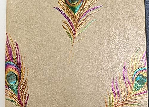 HNZZN Chinese Retro Wallpaper Cafe Wenhua Tea Tea Dress Women's Clothing TV Background Peacock Feather Papel de Parede, 96851, 53CM X 10M