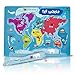 Wooden Peg Puzzle, World Map Theme - Learning Educational Pegged Puzzle for Toddler & Kids - 7 Continents & 4 Oceans (11 pcs) Gleeporte
