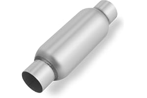 A-KARCK 3.0" Inlet Exhaust Resonator, 3.0" Inlet 4.0" Outlet 13" Overall Length Muffler Resonator Stainless Steel