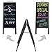 Modern Black Wood Large A-Frame Wet Erase Cafe Menu Board/Liquid Chalkboard Retail Storefront Signage