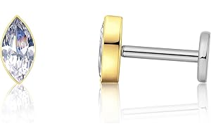 Limerencia G23 Hypoallergenic 18g Flat Back Stud Earrings | F136 Implant Grade Titanium Press Fit Threadless Push Pop in Cart