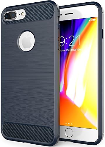 For iPhone 7 Plus Case iPhone 8 Plus Case Leseeing Apple 7 Plus Case Apple 8 Plus Case for iPhone 7 Plus Blue Case iPhone 8 Plus TPU Case with Carbon Fiber iPhone 7 Plus Protective Case - Blue