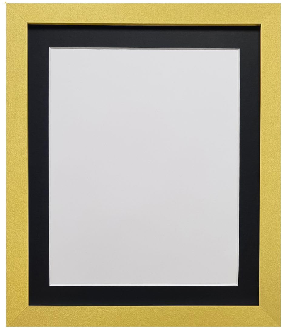 FRAMES BY POST H7 Gold Photo Frame with Black Mount A4 Image Size 9 x 6 Inch