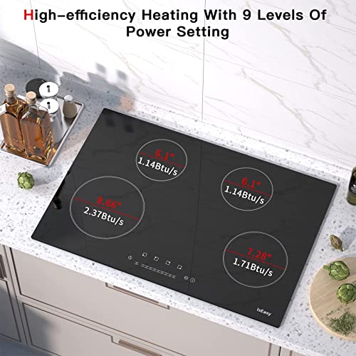Electric Cooktop 30 inch Ceramic Stove 4 Burners Builtin Stove Top