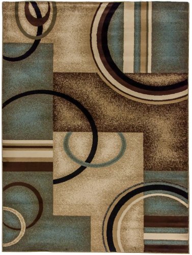 Well Woven Barclay Arcs & Shapes Light Blue Modern Geometric Area Rug 3'11'' X 5'3''