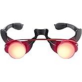 Holiberty Glowing Red Eyes Glasses LED Light up Glasses Rave Party Favors | Glow in the Dark Flash Red Eye Goggles Evil Clown Eyewear for Devil Grim Reaper Cosplay Christmas Halloween Costume Accessory